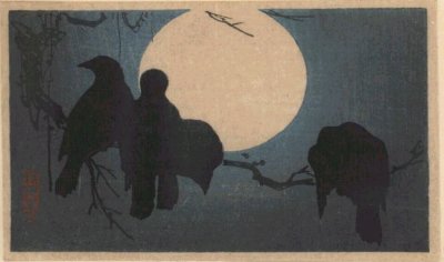 4 crows & Moon