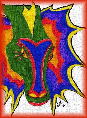 Dragon, Fancy Ruff by Cheryl Lynne Bradley, all rights reserved August 14, 2000