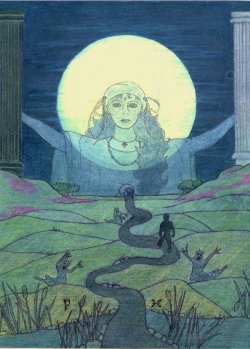 Lindmara Tarot: The Moon (c) Linda Gravill